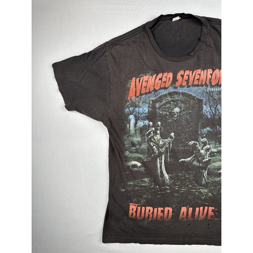 Avenged Sevenfold Buried Alive Band T Shirt Distressed Faded Grunge Adult L - Picture 3 of 13